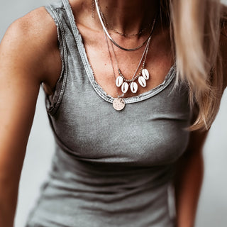 Cowrie shells & bead necklace