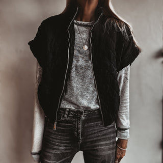 Black Charlston quilted bomber *NEW*