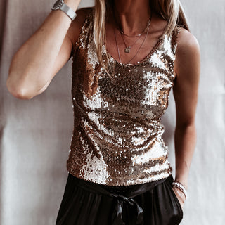Suzi GOLD sequin top *NEW*