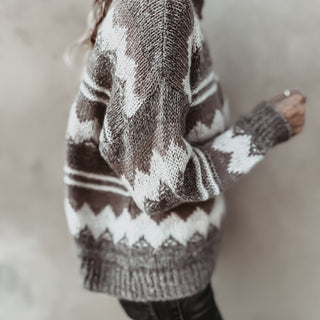 Brown zig zag slouchy jumper *NEW*
