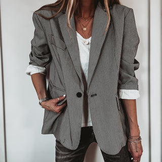 Merino black check blazer *NEW*