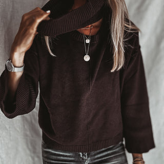 Detachable BROWN roll neck jumper *NEW*