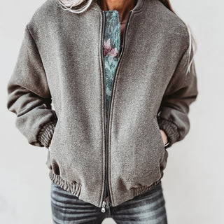 Khaki floral bomber blazer *NEW*
