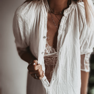 VINTAGE WHITE Libellula beach shirt dress *NEW*