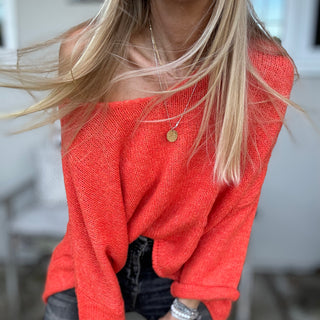 Milano ORANGE V NECK jumper *NEW*