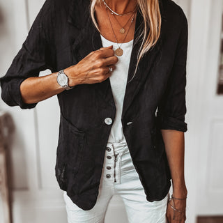 NAVY linen blouse blazer *NEW*