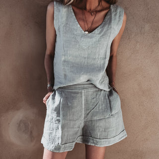 Pale blue Simona linen shorts *NEW*