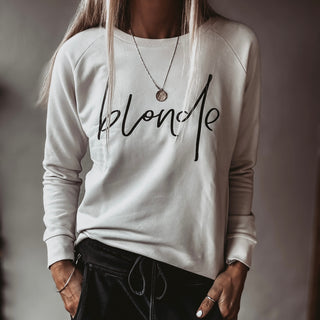 BLONDE vintage white (cream) sweatshirt *relaxed style* NEW