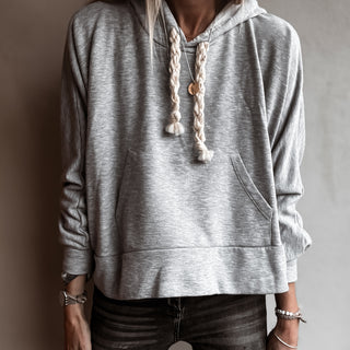 Grey hoody with braid ties top *NEW*