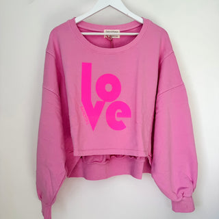 Neon pink LOVE sweatshirt *NEW*