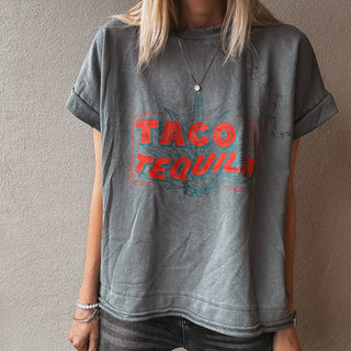 Taco charcoal vintage short sleeved sweatshirt  *NEW*