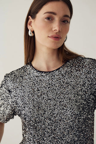 Meera SILVER Sequin tee *NEW*