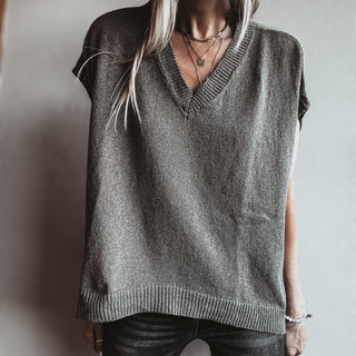 Patia GREY knitted V tank *NEW*