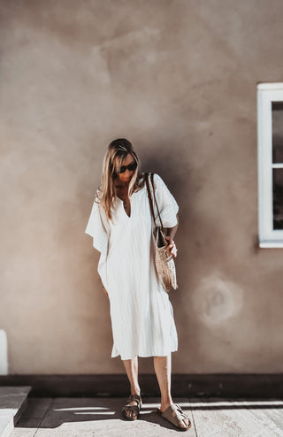 Altair Subtle stripe vintage white dress *NEW*