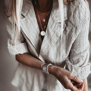 Pinstripe SAND linen blouse blazer *NEW*