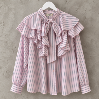 Frieda PALE PINK bows & frills blouse *NEW*