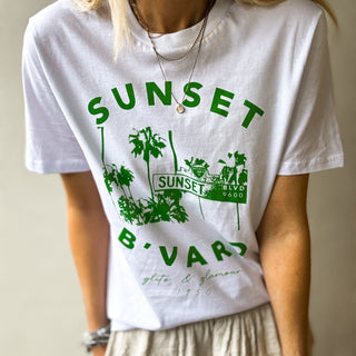 Sunset blvd tee GREEN *boyfriend fit*