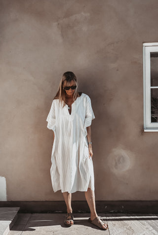Altair Subtle stripe vintage white dress *NEW*