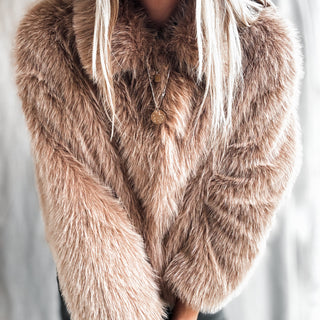 Light camel Faux fur jacket *NEW*