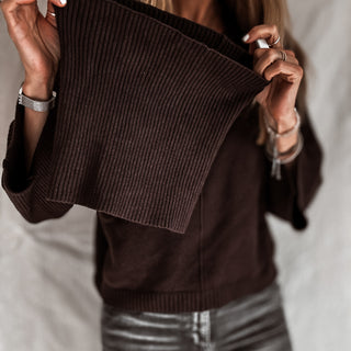 Detachable BROWN roll neck jumper *NEW*