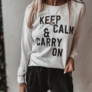 Vintage white KEEP CALM sweatshirt *relaxed style* NEW