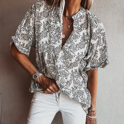Monochrome flower blouse *NEW*