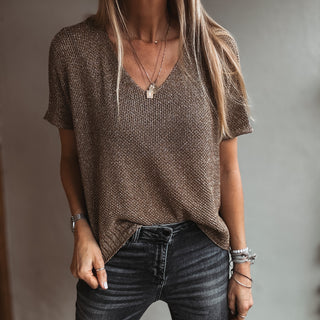 Gold sparkle knitted tee