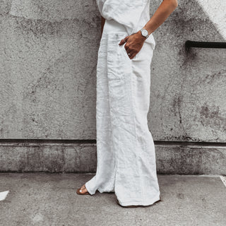 White SULTAN LINEN ULTIMATE joggers *NEW*
