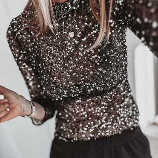 SILVER sequin mesh top *NEW*