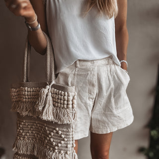 Cargo linen shorts CREAM *NEW*