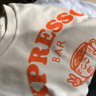 Vintage White Rusty orange Expresso tee