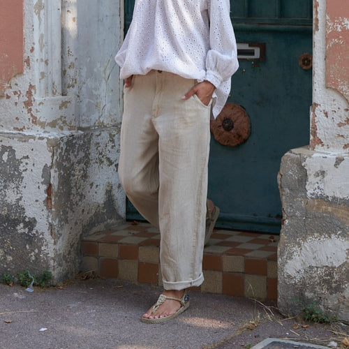 Cream Glacia LINEN pants  *NEW*