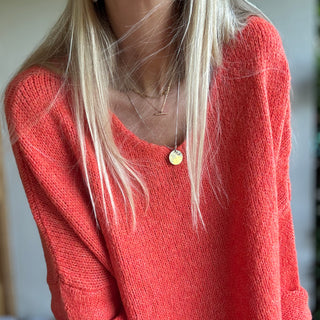 Milano ORANGE V NECK jumper *NEW*