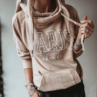 COLLEGE tan PARIS Hoody *BACK IN STOCK*