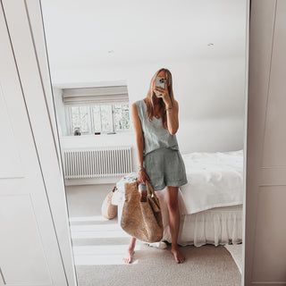Pale blue Simona linen shorts *NEW*