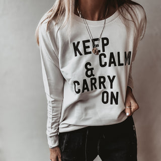 Vintage white KEEP CALM sweatshirt *relaxed style* NEW