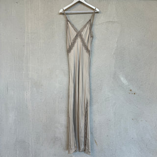 Sienna Lace Satin Slip dress SILVER CHAMPAGNE *new*