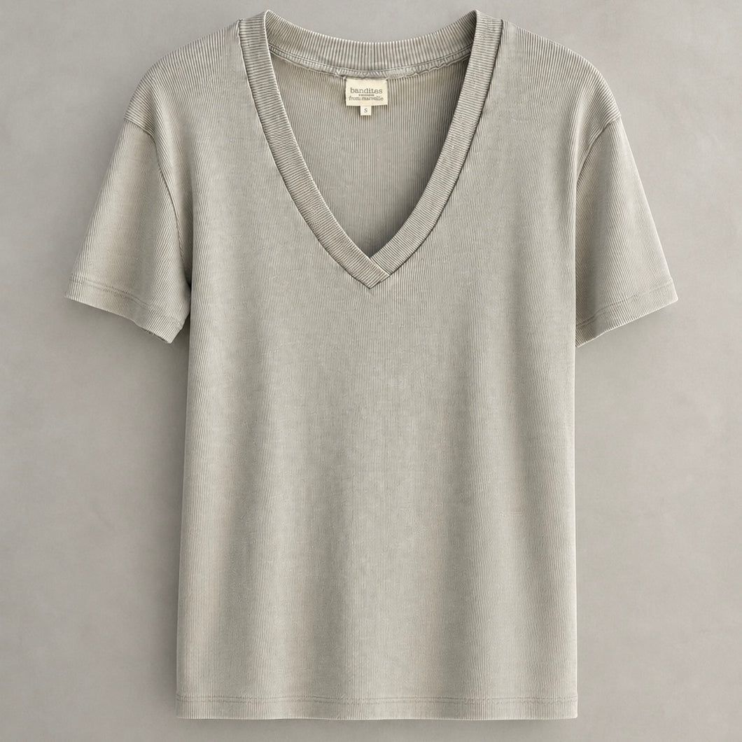 Vila V neck ribbed tee  *NEW*