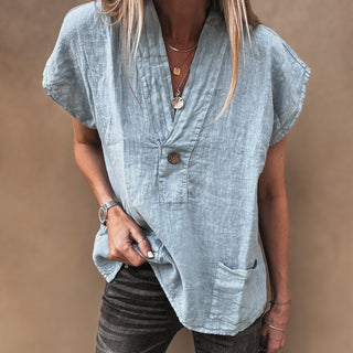 Blue Susannah linen blouse *NEW*