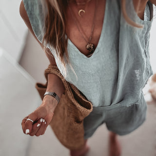 Pale blue Simona linen shorts *NEW*