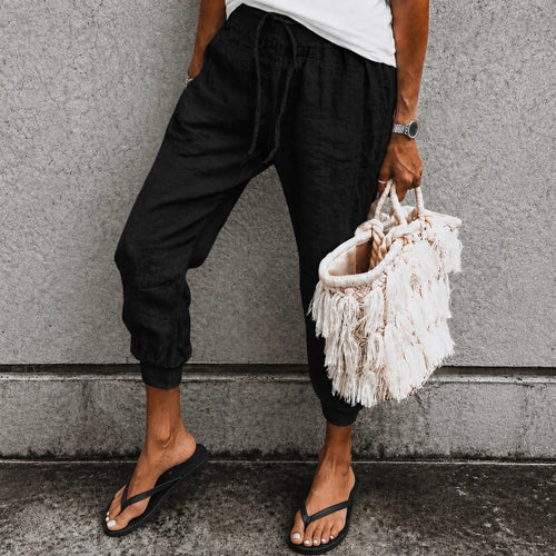 Black LINEN ULTIMATE joggers *NEW*