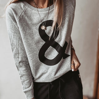 GREY Ampersand sweatshirt *relaxed style* NEW