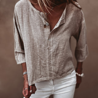 Loli BEIGE linen blouse *NEW*
