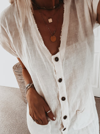 Ribera Cream linen boilersuit *NEW*