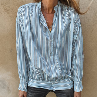 Grandad pale blue stripe Blouse *NEW*