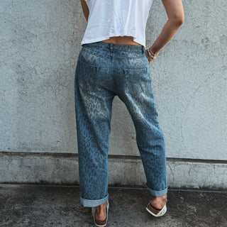 The Leopard BLUE denim joggers *NEW*