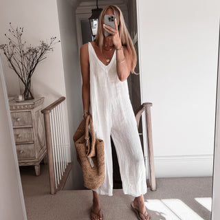 Libby white linen jumpsuit *NEW*