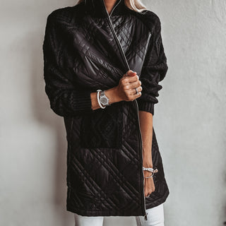 Tabitha quilted BLACK long jacket