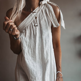 CREAM Sicily linen off shoulder dress *NEW*