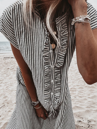 Amaranto Stripe ruffle dress *NEW*
